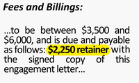 RETAINER PAYMENT